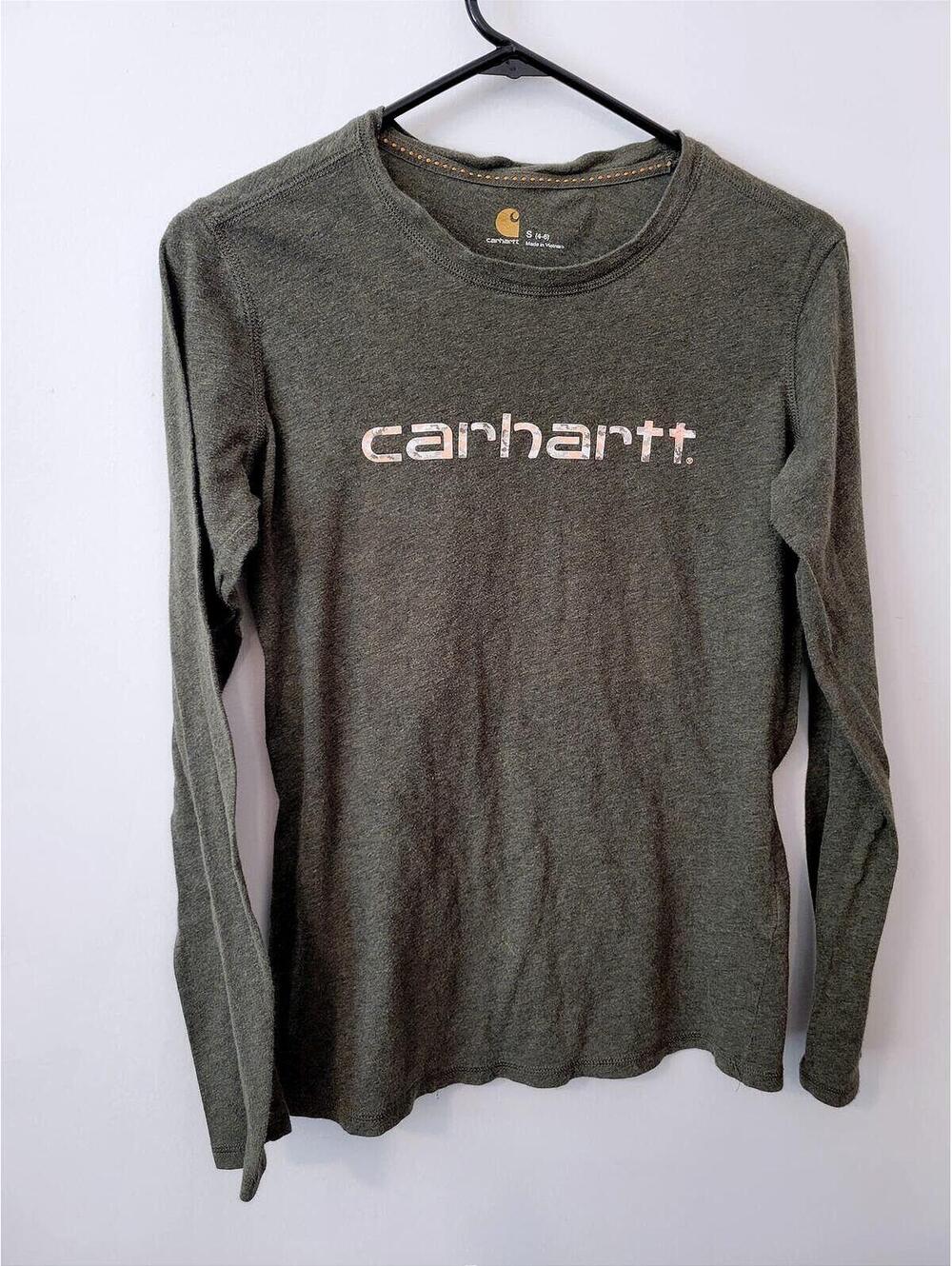 Carhartt Women's Long Sleeve Green Cotton Shirt Size S (4/6)